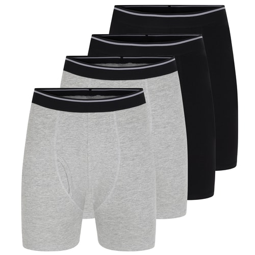 Bigdude 4 Pack Cotton Trunks Black / Grey